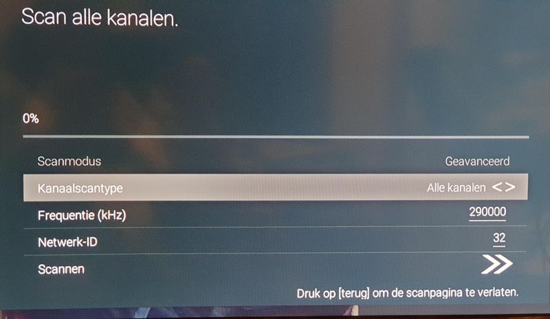 Kanaalscan met goed resultaat