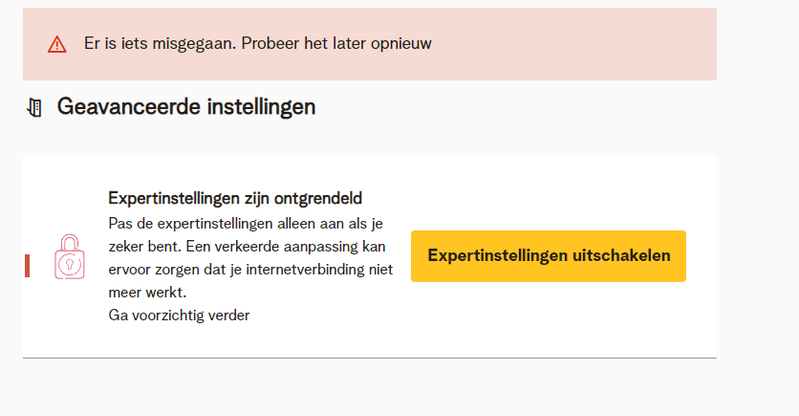 Geavanceerde instellingen