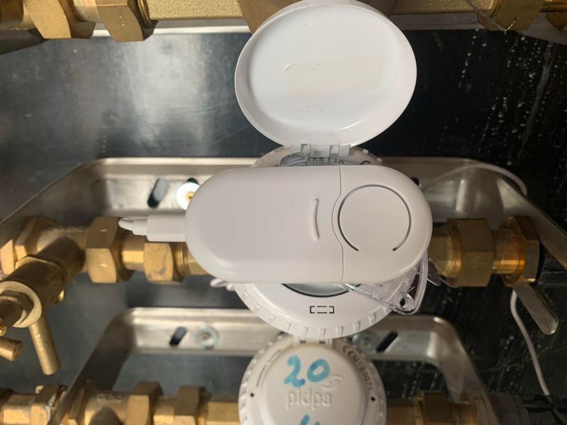HomeWizard Watermeter op Pidpa analoge watermeter tellerlokaal gelijkvloers