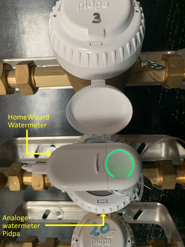 HomeWizard Watermeter op analoge Pidpa watermeter