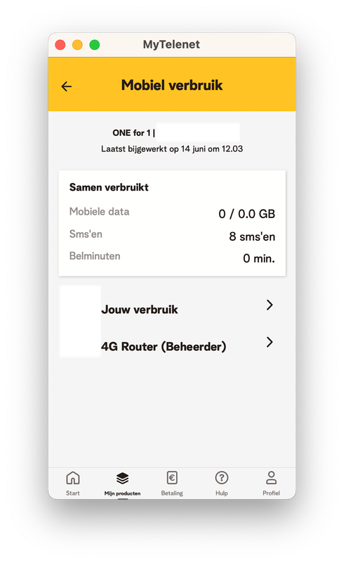 scherm samen verbruikt