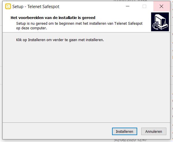bij uitvoeren installatie file